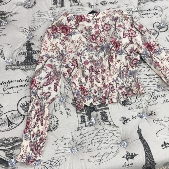 BCBGMAXAZRIA Floral-Print Flounce Blouse - Picture 7 of 8